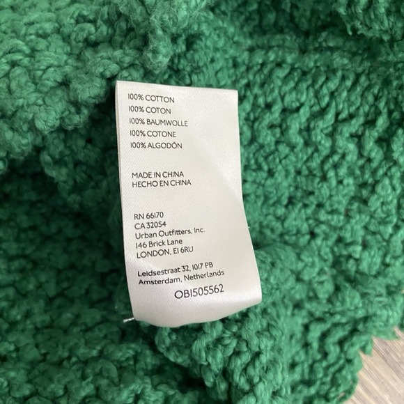 Free People Cutting Edge Cable Knit Sweater Green Cropped Boxy Chunky XSMALL XS - Picture 4 of 6